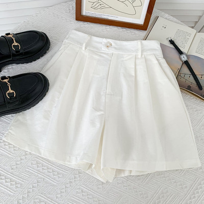 Model larg de pantaloni scurti de dama cu talie inalta in mai multe culori