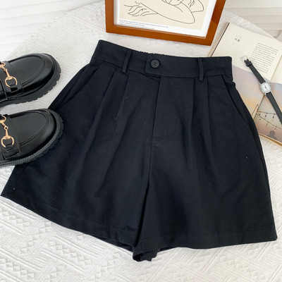 Model larg de pantaloni scurti de dama cu talie inalta in mai multe culori