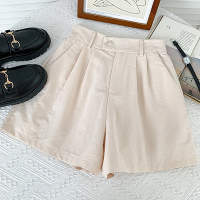 Model larg de pantaloni scurti de dama cu talie inalta in mai multe culori