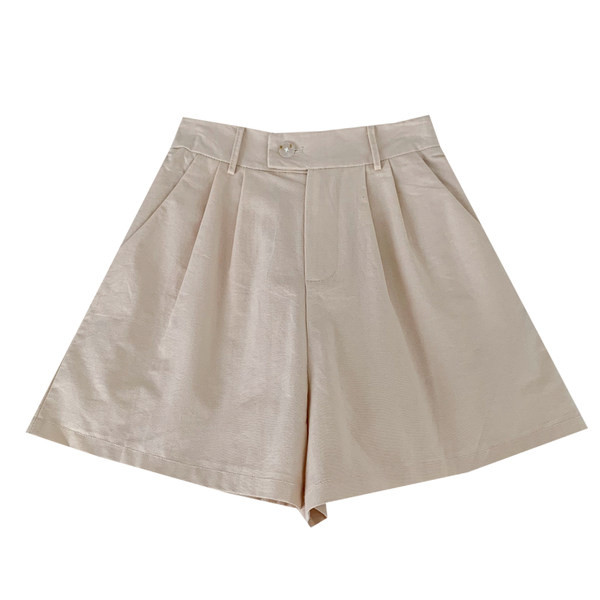 Model larg de pantaloni scurti de dama cu talie inalta in mai multe culori