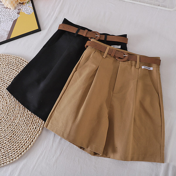 Sieviešu bikses ar jostu un kabatām trīs krāsās