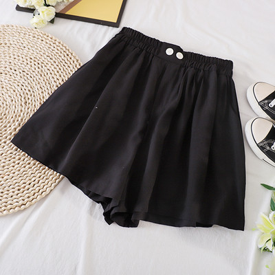 Sieviešu šorti ar elastīgu jostasvietu un pogām