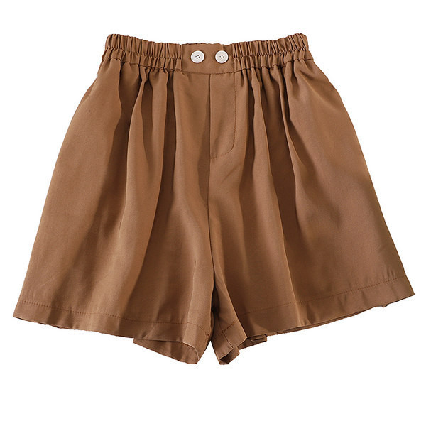 Sieviešu šorti ar elastīgu jostasvietu un pogām