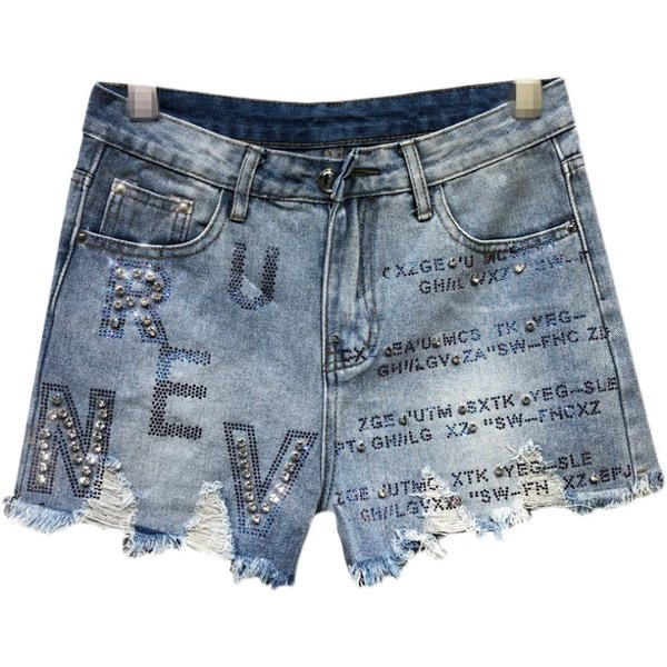 Mūsdienīgi sieviešu šorti ar izšuvumiem un dekoratīviem akmeņiem