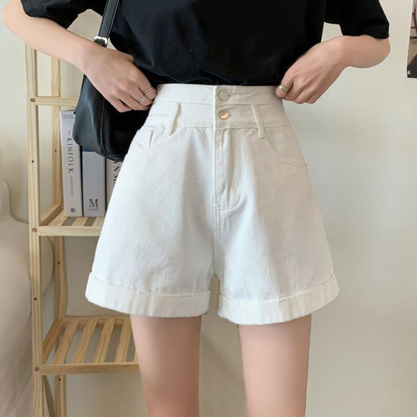 Pantaloni scurți moderni cu talie înaltă - în trei culori