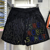 Sieviešu aktuālie šorti ar augstu vidukli un dekoratīviem akmeņiem