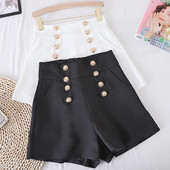 Šorti ar pogām un augstu vidukli - divu krāsu