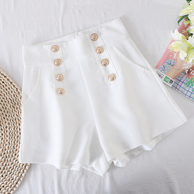 Šorti ar pogām un augstu vidukli - divu krāsu