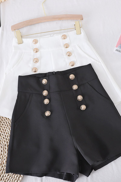 Šorti ar pogām un augstu vidukli - divu krāsu