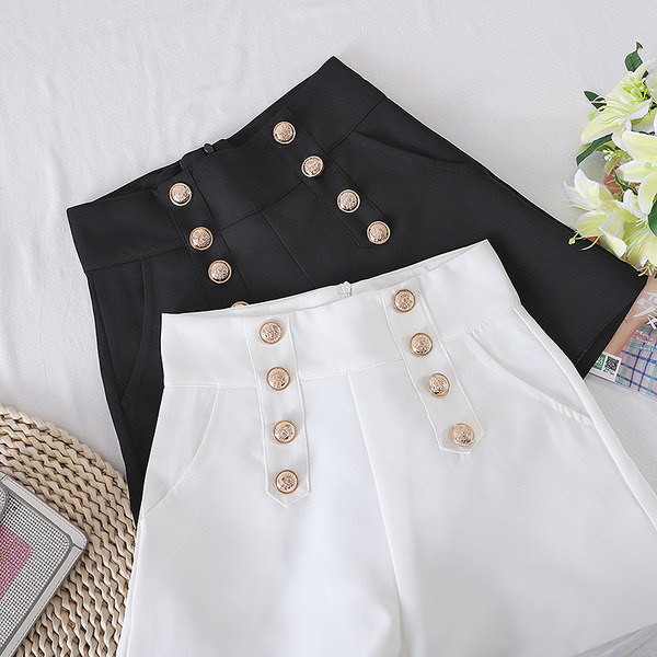 Šorti ar pogām un augstu vidukli - divu krāsu