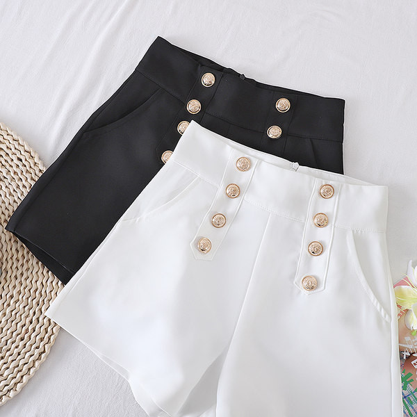 Šorti ar pogām un augstu vidukli - divu krāsu