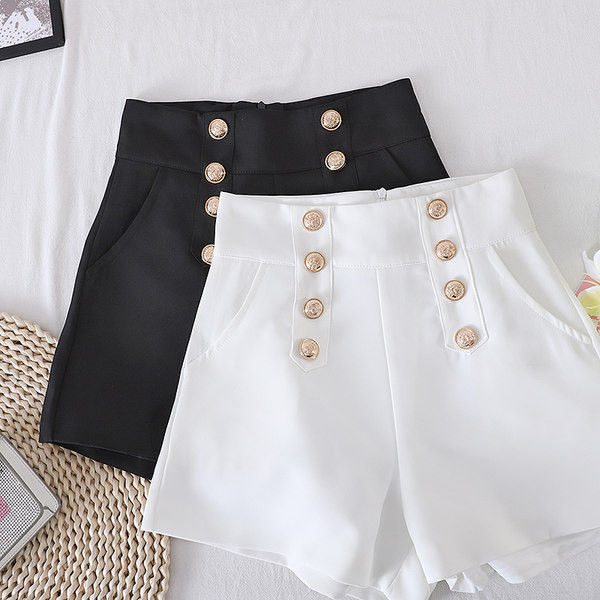 Šorti ar pogām un augstu vidukli - divu krāsu