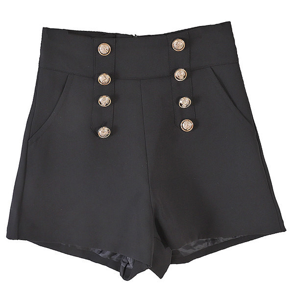 Šorti ar pogām un augstu vidukli - divu krāsu