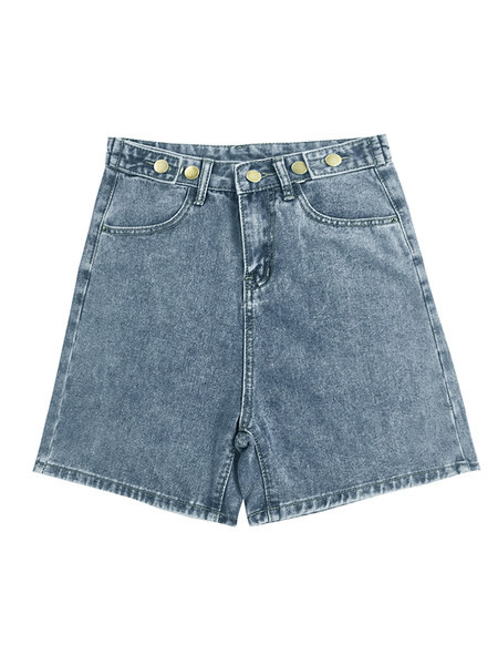 Широк модел къси дънки с висока талия