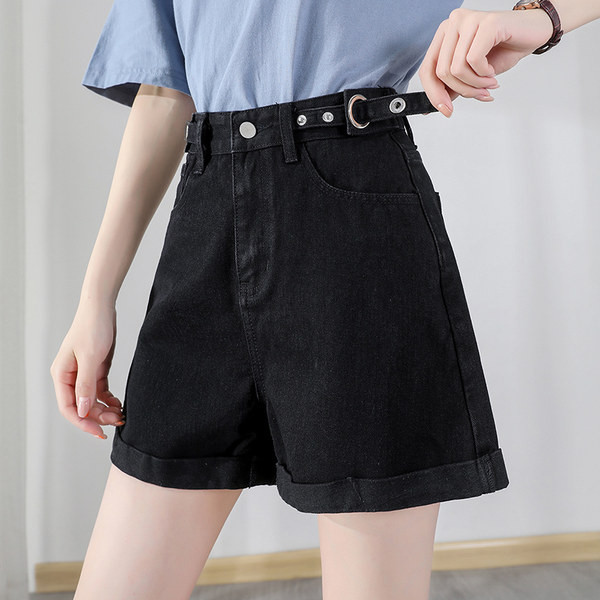 Sieviešu džinsi ar pogām un augstu vidukli