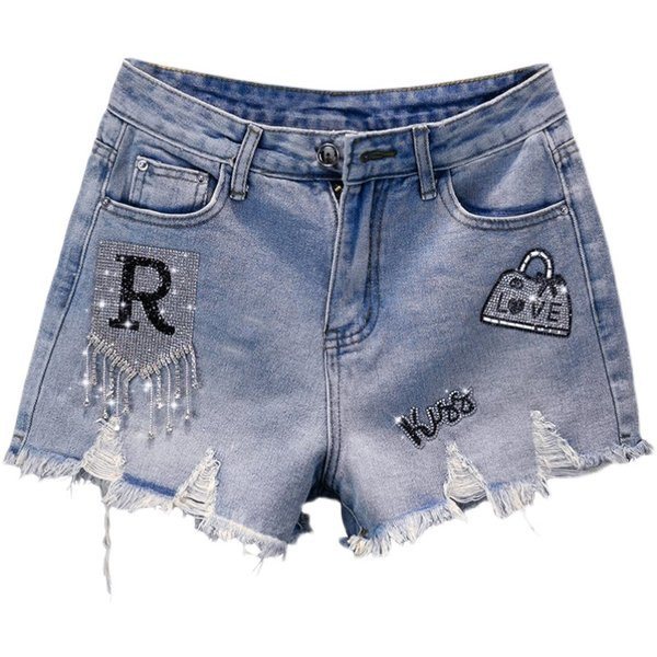 Moderni sieviešu šorti ar dekoratīviem akmeņiem