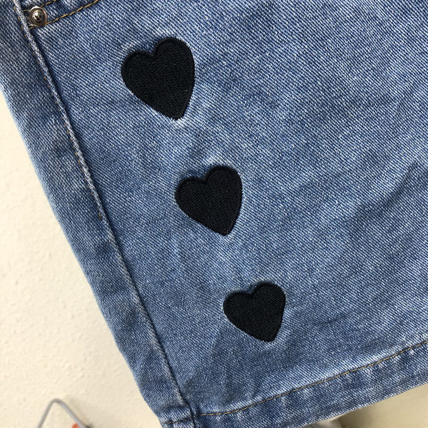 Pantaloni scurti de dama moderni din denim model larg cu talie inalta