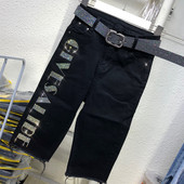 Pantaloni casual dama lungime 3/4 cu inscriptie