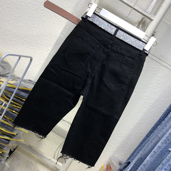 Pantaloni casual dama lungime 3/4 cu inscriptie