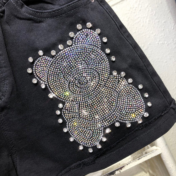 Дамски къси панталони с бродерия и висока талия