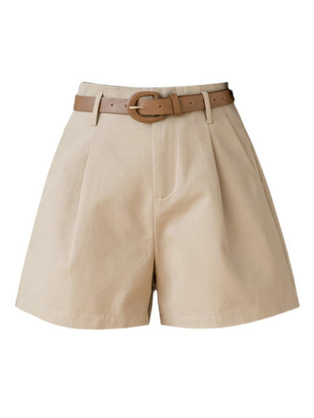 Къси дамски панталони с колан 