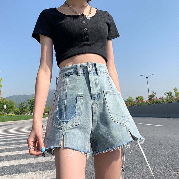 Широки дънки с висока талия и джобове