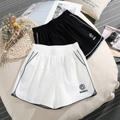 Sieviešu sporta šorti ar apmalēm un izšuvumiem