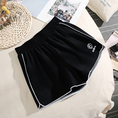 Sieviešu sporta šorti ar apmalēm un izšuvumiem