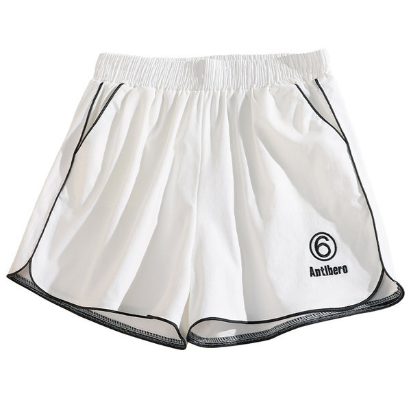 Sieviešu sporta šorti ar apmalēm un izšuvumiem