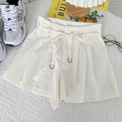 Pantaloni scurți de damă lați model nou cu talie înaltă