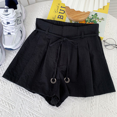 Pantaloni scurți de damă lați model nou cu talie înaltă