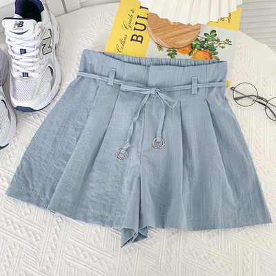 Pantaloni scurți de damă lați model nou cu talie înaltă