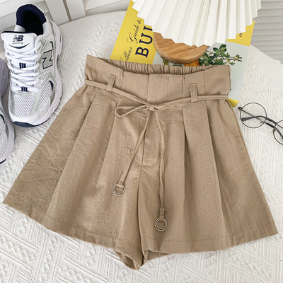 Pantaloni scurți de damă lați model nou cu talie înaltă