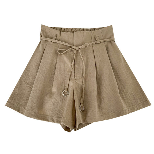 Pantaloni scurți de damă lați model nou cu talie înaltă