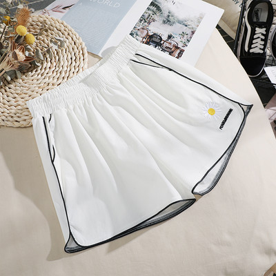 Pantaloni scurți de damă cu broderie și inscripție