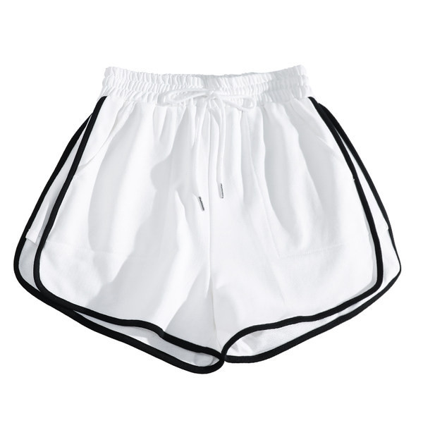 Sieviešu sporta šorti ar apmali vienkrāsainu modeli