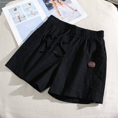 Pantaloni scurti de dama cu cravate model uni