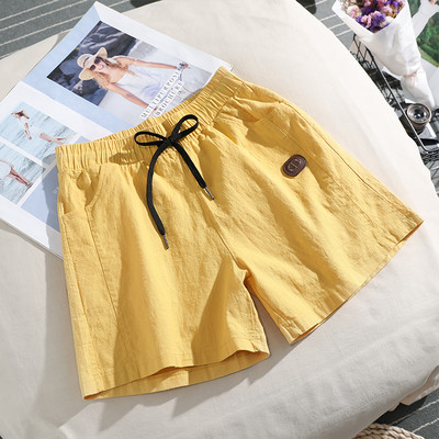 Pantaloni scurti de dama cu cravate model uni