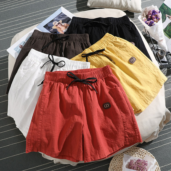 Pantaloni scurti de dama cu cravate model uni