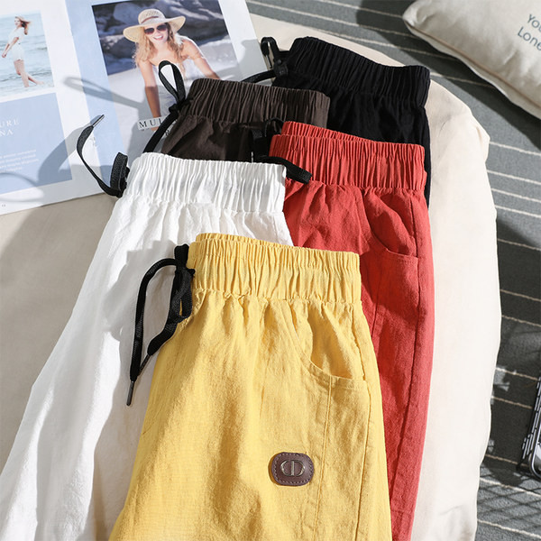 Pantaloni scurti de dama cu cravate model uni