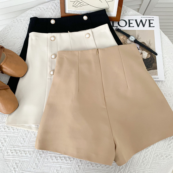 Model nou de pantaloni scurti de dama cu nasturi in mai multe culori