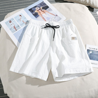 Pantaloni scurți casual de damă cu cravate și buzunare