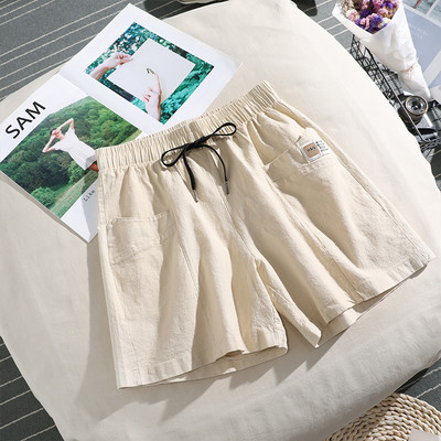 Pantaloni scurți casual de damă cu cravate și buzunare