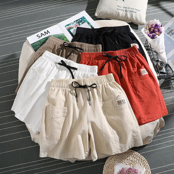 Pantaloni scurți casual de damă cu cravate și buzunare