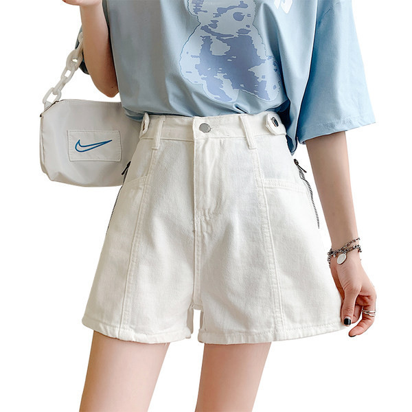 Modernas sieviešu bikses ar augstu vidukli un rāvējslēdzēju sānos