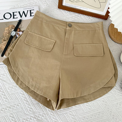 Sieviešu ikdienas šortu plats modelis ar augstu vidukli