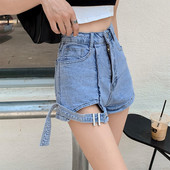 Blugi scurti de dama cu talie inalta