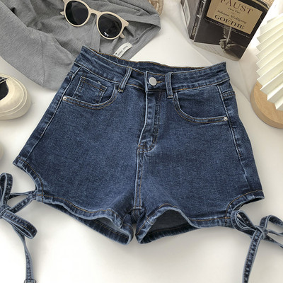 Džinsu šorti ar saitēm un kabatām