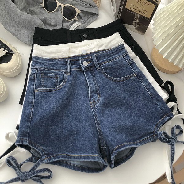 Džinsu šorti ar saitēm un kabatām