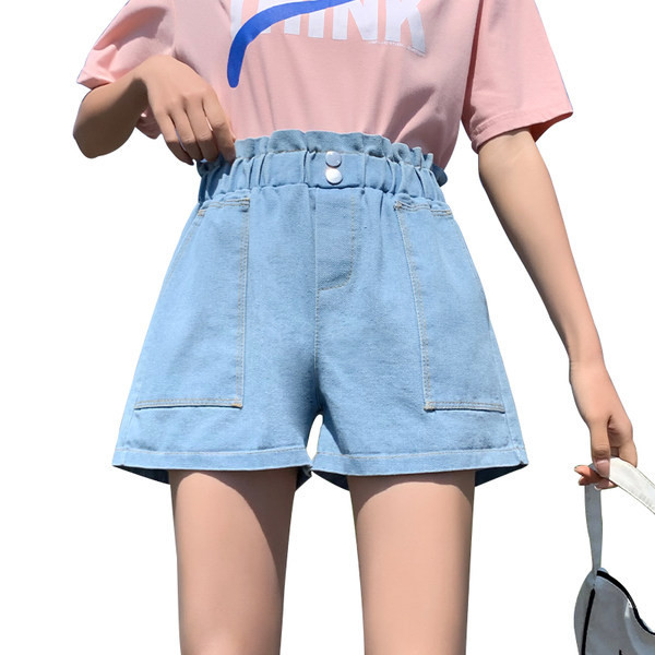 Ikdienas sieviešu šortu plats modelis ar kabatām